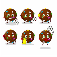 Chocolate candy cartoon character working as a Football referee
