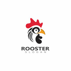Vector Rooster head logo of animal design template