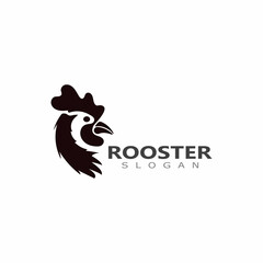 Vector Rooster head logo of animal design template