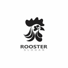 Vector Rooster head logo of animal design template