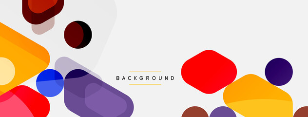 Abstract round geometric shapes and circles background. Trendy techno business template for wallpaper, banner, background or landing