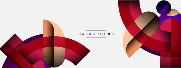 Trendy shapes, color minimal design composition, lines and shadows for wallpaper banner background or landing page