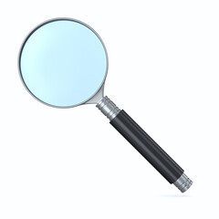 magnifier on white background. Isolated 3D illustration