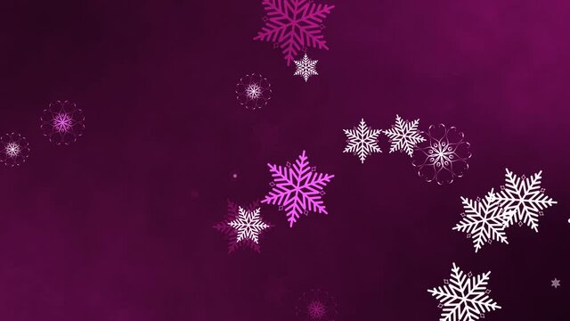 4K Seamless Loop static flicker snowflakes motion abstract in the pink cloud. Animation 3d Abstract motion flash background for intro title greeting holiday festive, New year, Christmas,Event 
