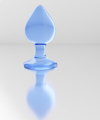 Fototapeta premium Butt Plug - clear blue glass 3D render