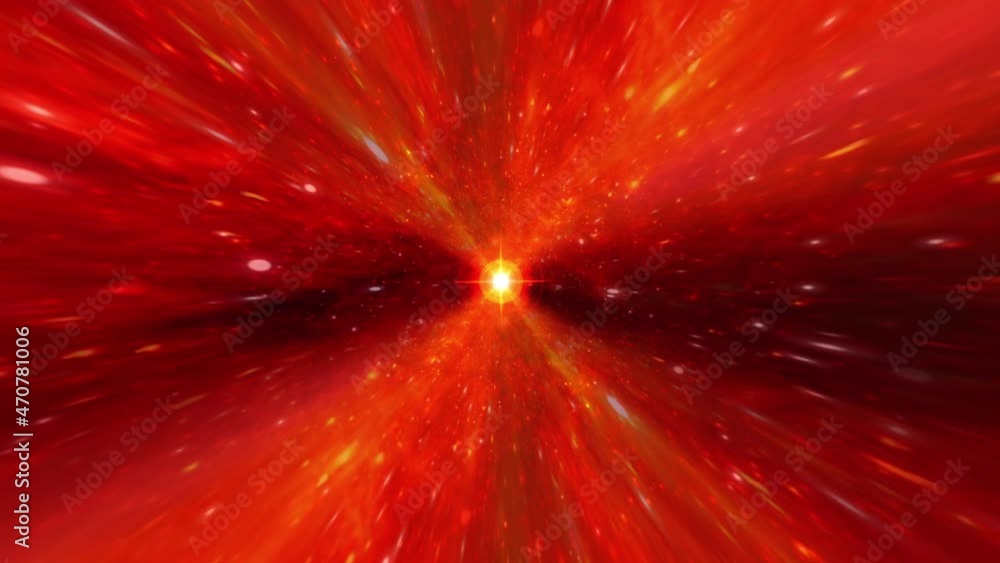 Poster abstract glow orange red hyperspace tunnel through space time vortex. 4k 3d loop sci-fi interstellar