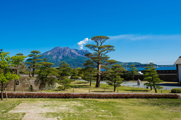 島津重光壮から見た桜島