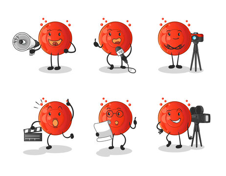 blood cell entertainment group character. cartoon mascot vector
