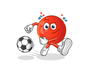 blood cell kicking the ball cartoon. cartoon mascot vector