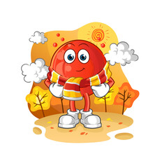 blood cell in the autumn. cartoon mascot vector