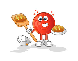 blood cell baker with bread. cartoon mascot vector