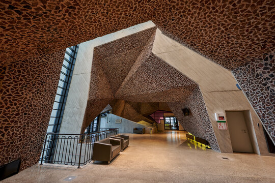 Modern architecture, Cultural and Congress Center, interior of the building, in Torun, Poland, Spanish architect Fernando Menis