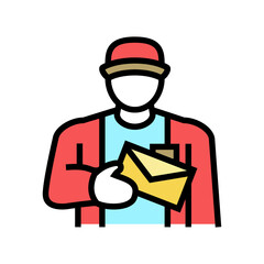 postman worker color icon vector. postman worker sign. isolated symbol illustration