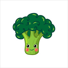 Cartoon vegetables. Cute Broccoli Character, Vector Isolated Food Illustration for Kids - 470785264