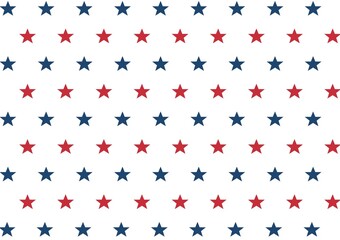 USA flag colours star pattern. Red and blue stars holiday pattern.  4th of July holiday greeting pattern. 