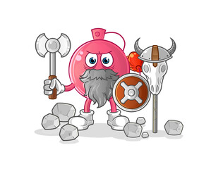 perfume viking with an ax illustration. character vector