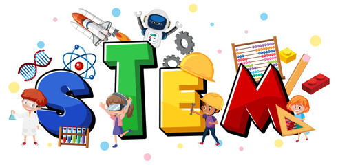 Colourful STEM education text icon © brgfx