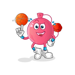 perfume playing basket ball mascot. cartoon vector