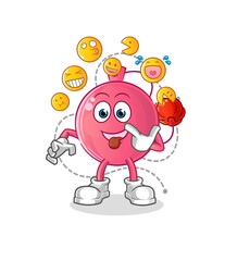 perfume laugh and mock character. cartoon mascot vector