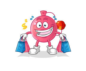 perfume shoping mascot. cartoon vector