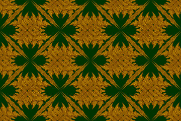 seamless pattern, fabric pattern, baroque background, rococo, victorian, renaissance dress style, chic gold vintage pattern, elegant abstract pattern wallpaper , green background