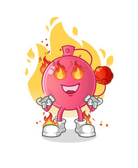 perfume on fire mascot. cartoon vector