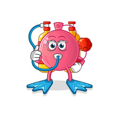perfume diver cartoon. cartoon mascot vector