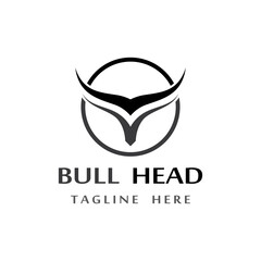 bull head horn icon template