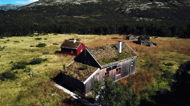 Lonely building in norway, beautiful scenery