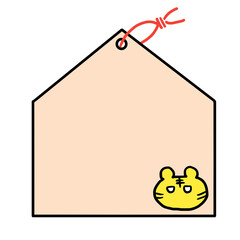 寅の絵が描かれている絵馬