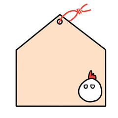 にわとりの絵が描いている絵馬