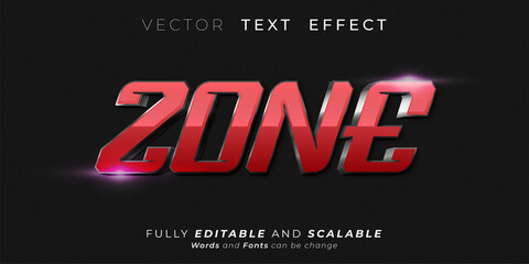 Zone Text effect, Editable three dimension text style