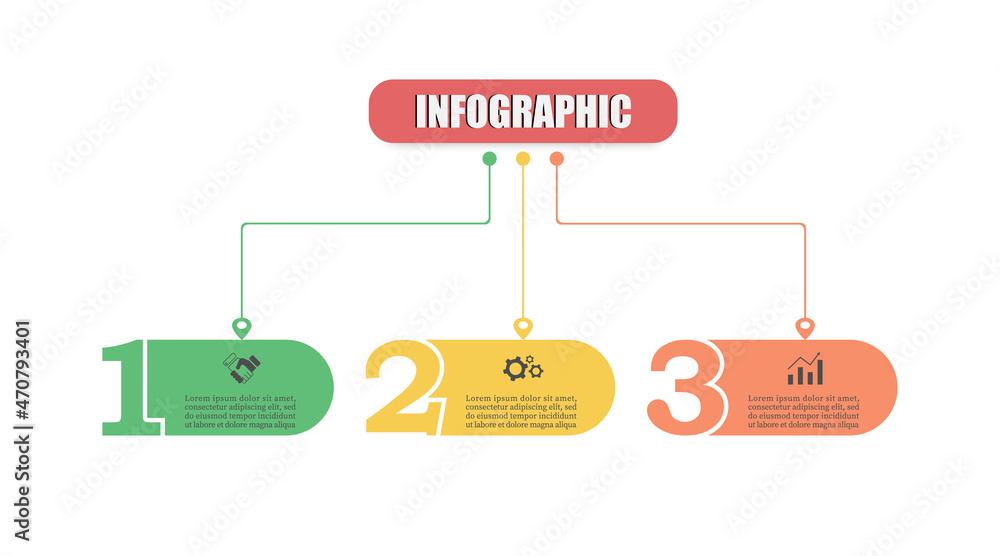Poster infographics timeline square design presentation three element. infographic planning template time l