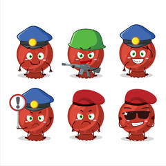 A dedicated Police officer of red candy wrap mascot design style