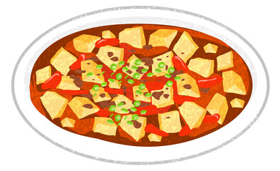 麻婆豆腐 手描き風