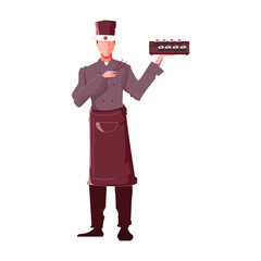 Asian Restaurant Waiter Composition