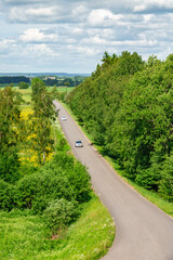 Cars driving in a country road