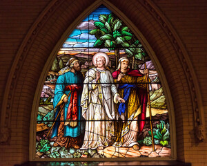 Religious stained glass window