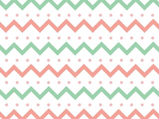 Green and pink zig zag holiday pattern. Christmas holiday wrapping paper pattern. Kids pattern. 