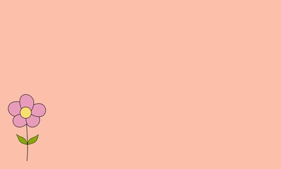 light pink backround with flower icon and copy space area