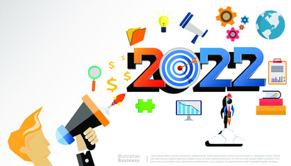 Label 2022 text  - modern Idea and Concept Vector illustration.
