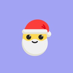 Happy Santa emoticon flat icon