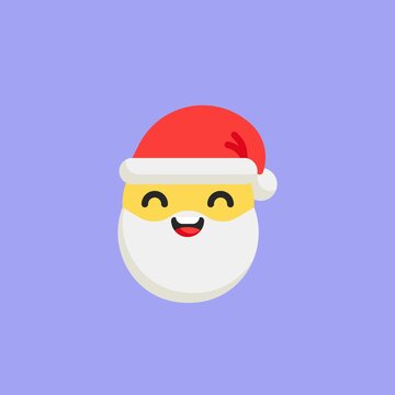 Smiling Santa Emoji Flat Icon