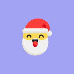Santa Face with Tongue emoji flat icon
