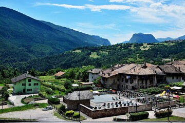 Fototapeta na wymiar Italy-views of the mountains from Dorsino