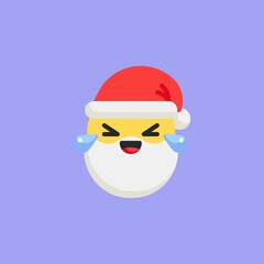 Santa Face with Tears of Joy flat icon