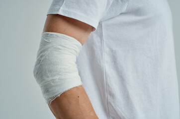 sick man hand injury treatment health problems hospital medicine