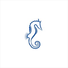 seahorse logo vector template line