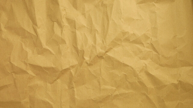 Recycle Paper Texture background. Crumpled Old&nbsp;kraft paper abstract shape background with space Yellow crumpled paper for text high resolution.