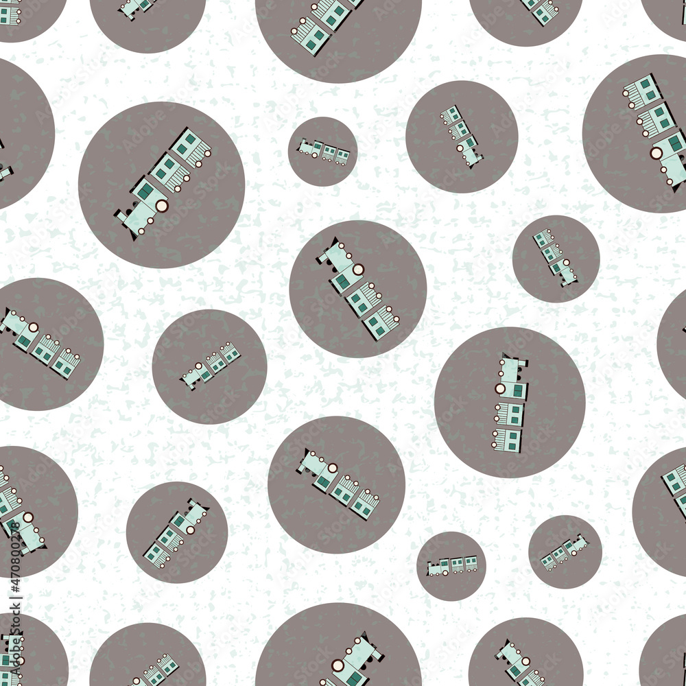 Poster old train with texture vector seamless repeat pattern print background
